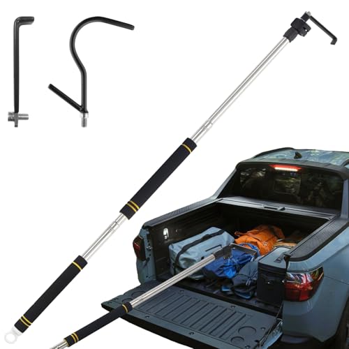 Cargo Grabber for Truck Bed Long Handle Truck Grabber Reach Retriever Tool 34-73.5 inch Sturdy Bed Buddy Truck Tool with Two Replacement Hooks Essential Truck Van RVs Tools Convenient and Efficient