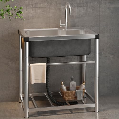 Mzqmk ER BEI Freistehende Edelstahlspüle 1 Becken