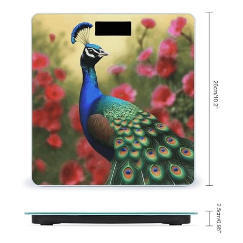 Báscula digital Peacock Flowers peso corporal hasta 180 kg miniatura 2
