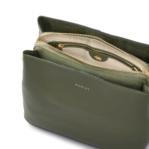 radley london dukes place women39s medium leather multi-compartment crossbody bag dark olive