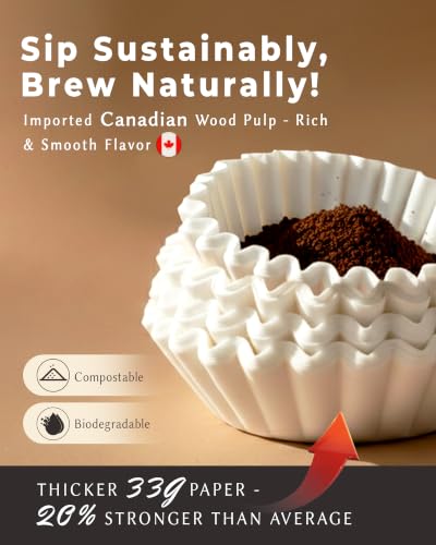 Image of 5 Cup Basket Coffee Filters, 200 Count - 20% Thicker Small Coffee Filters Paper Compatible with Mr. Coffee & 4-5 Cup Coffee Makers