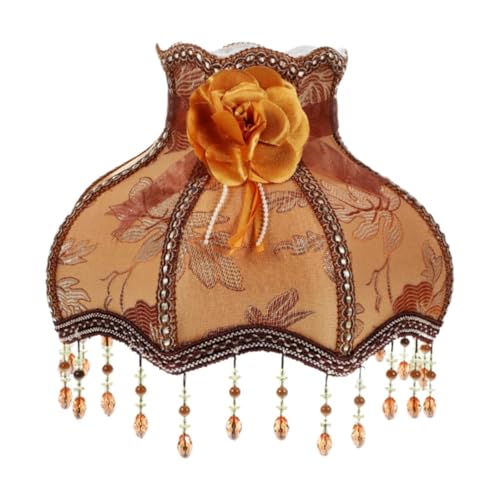 ＡＷＨＡＯ Abajur de Tecido com Franjas E Abajur E27 com Borla, Capa para Abajur de Mesa para Decoração de Sala de Estar, Marrom, Tamanho real