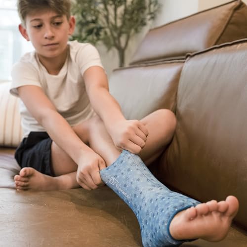 Image of TheraICE Junior Ankle Ice Pack Wrap for Swelling, Reusable for Sprained Ankle Injuries, Cold Therapy Sock Compression, Plantar Fasciitis Relief, Achilles Tendonitis, Sore Feet, Foot & Heel