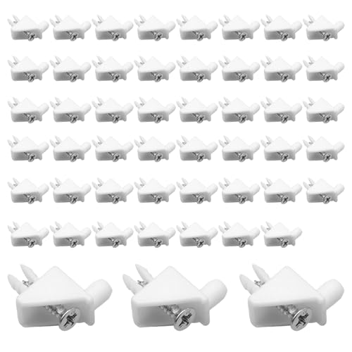 Soporte Baldas Armario, 50 Pcs Soportes de Repisa 101558 compatibles con PAX y KOMPLEMENT, Adecuados para la Reparación de Puertas de Armarios Blanco
