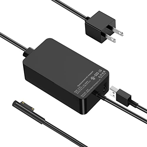 BDPERST Surface Pro Charger, 44W Surface Charger (for Surface Pro 7/6/5/4/3/X, Surface Laptop 3/2/1, Surface Go 2/1, Surface Book Power Supply Adapter, for Microsoft Surface Laptop and Tablet
