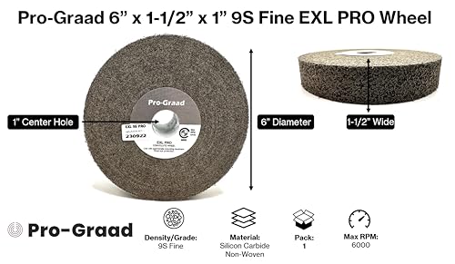 Image of EXL PRO Convolute Deburring Polishing Wheel - 6 inch x 1-1 /2 inch x 1 inch 9S Fine Silicon Carbide - Professional Grade - Metal Deburring, Finishing and Polishing Wheel - (1 Pack)