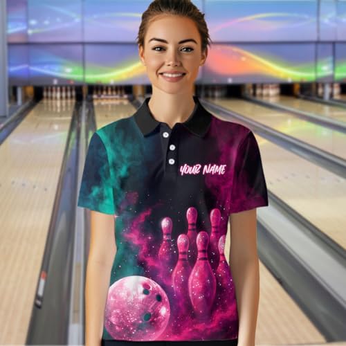 Green and Pink Bowling Shirts for Women Men Team Custom Bowling Jerseys Bowling Polo Shirts & Bowling Quarter Zip Shirts4