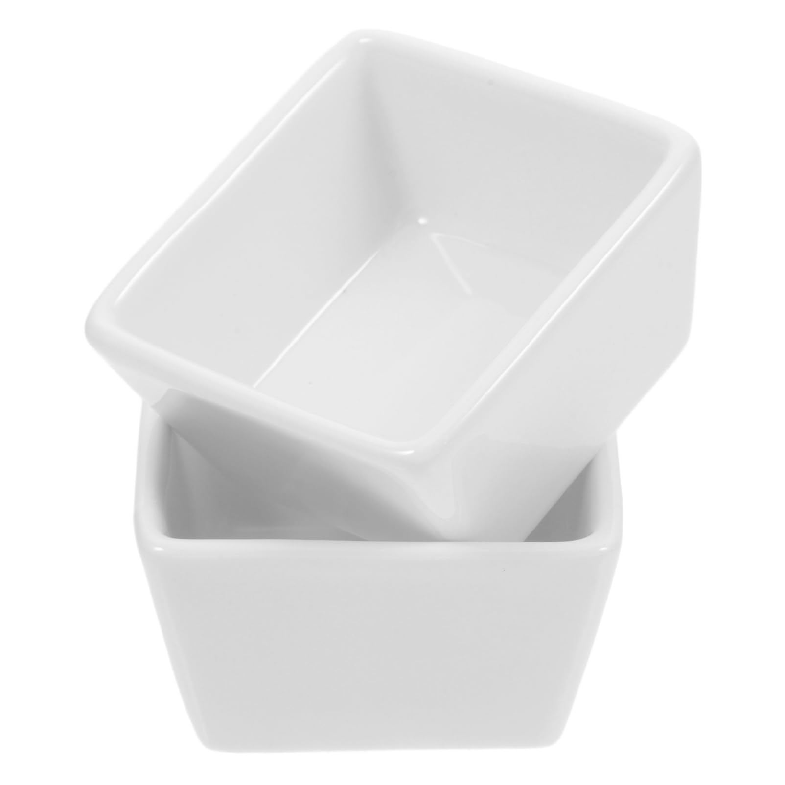 STOBAZA 2pcs Square Sugar Bowl Dip Bowls Creamer Container Sugar Packet Holder Can Goods Food Pinch Bowls Sugar Cube Container Tea Packet Storage Container Can Food Mini White Ceramics