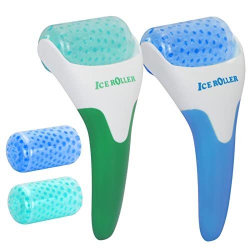GoodSing Ice Rollers for Face & Eye,Upgrated Ice Facial Roller, Ice Facial Cube Face Roller Skin Care Tool For Migraine Relief And Blood Circulation (Green+Blue)