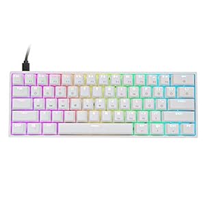 EPOMAKER SKYLOONG GK61 SK61 Gaming Tastatur, 60% optische Tastatur mit 1ms Latenzzeit, Shine-Through RGB Backlight, Hot-Swap-fähig & Programmierbar für Win/MAC (Weiß, Gateron Optical Black)