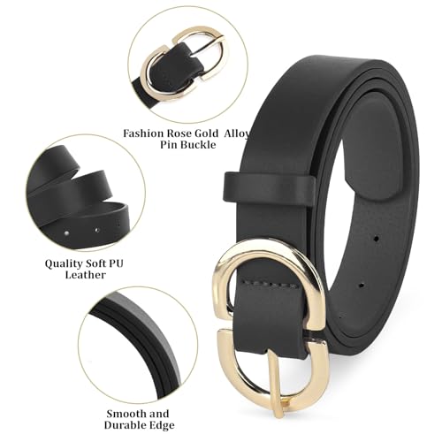 YARIEW 4 Pack Leopard Belts for Women Leather Belts for Jeans Pants Ladies Dress Belt Waist Belt with Gold Buckle2