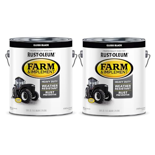 Rust-Oleum 280165-2PK Farm & Implement Enamel Paint, Gallon, Gloss Black, 2 Pack