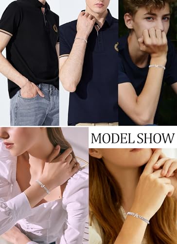 Pulsera Inicial A-Z en Acero Inoxidable para Hombre y Mujer miniatura 2
