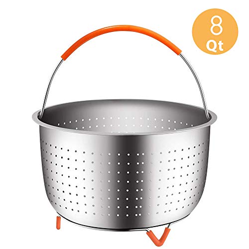 House Again Original Sturdy Steamer Basket for 8 Quart Pressure Cooker, 18/8 Stainless