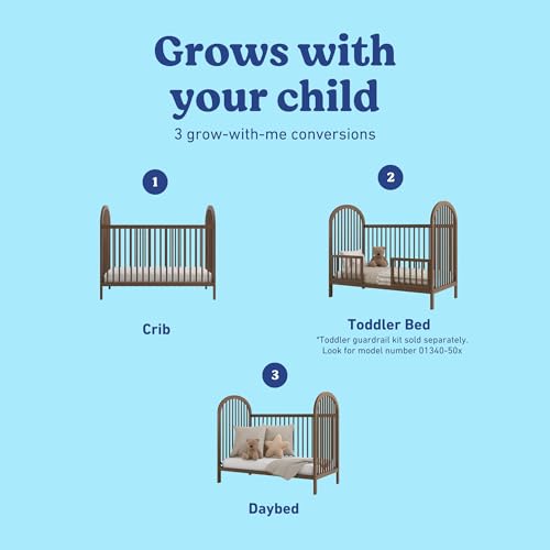 Image of Graco Olivia 3-in-1 Convertible Crib - GREENGUARD Gold Certified, 100% Solid Wood, Fits Standard Baby Crib Mattress, Converts to Toddler Bed and Daybed, 4 Adjustable Mattress Heights (Hazelnut)
