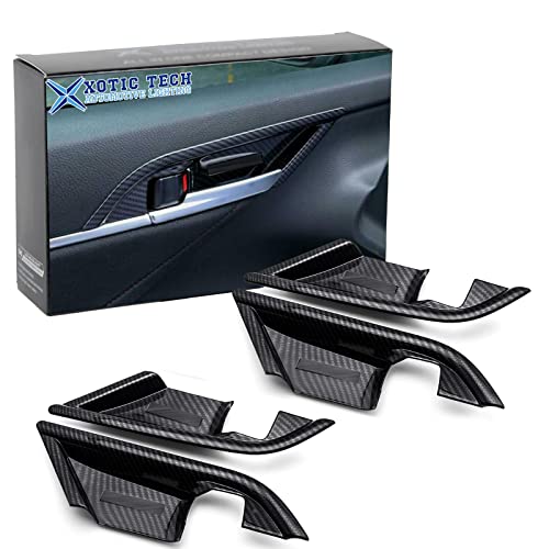 Xotic Tech Interior Car Door Handle Bowl Cover Trim, Carbon Fiber Pattern, Compatible with Camry 2018-2024
