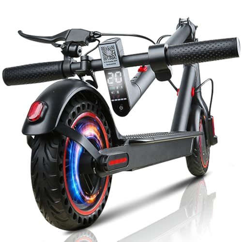 QnQ Monopattino Elettrico Adulto, 8,5'' Scooter Elettrico Pieghevole, Motore da 350W, Batteria da 5,2AH, Peso di 15KG, Carico Massimo 120KG, Controllo App, Doppi Freni