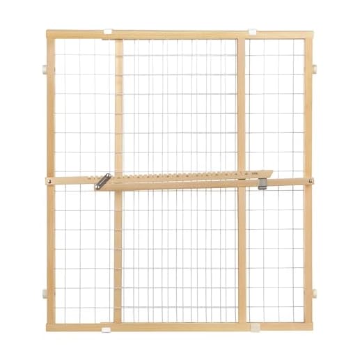 Toddleroo by North States 50" Wide Extra Wide Wire Mesh Baby Gate: Installs in Extra Wide Opening in Second Without damaging Wall. Pressure Mount. Fits 29.5"-50" Wide (32" Tall, Sustainable Hardwood)