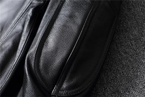 Men Natural Leather Jacket First Layer Calfskin Stand Collar Motorcycle Jacket Retro Cowhide Jacket4
