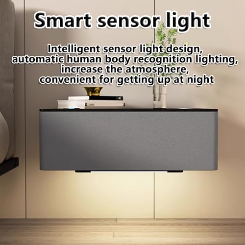 Table de chevet murale LED pour optimiser le rangement du lit