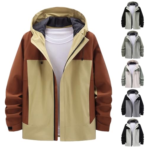 NUSGEAR Abrigo Mujer Senderismo Otoño Invierno Chaqueta Impermeable Mujer con Capucha Color Sólido Casual Chaqueta con Bolsillo Deportiva Hoodie Manga Larga al Aire Libre
