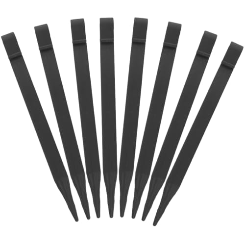 DIKACA 8 Piezas Clavos para Suelo De Invernadero Estacas De Jardín Primeros De La Cerca Borde del Borde del Jardín Clavijas De La Tienda del Dosel Polos Borde De Césped Black El Plastico