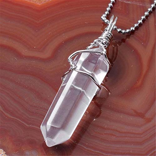 3 Double Terminated Wire Wrapped Pendant One Each Of Amethyst, Quartz And Rose Quartz Pendants #TOP3