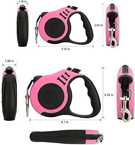 PAGHADI Automatic Retractable Nylon Cat Lead Extension Puppy Walking Running Lead Roulette for Dogs Pet Durable Dog Leash (5 M) (Multi Color) 4