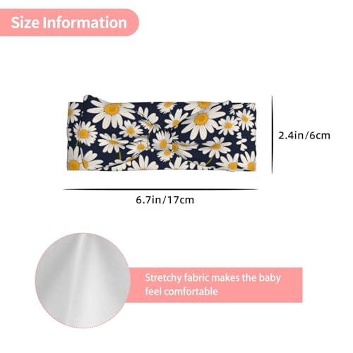 Elegant Daisy Navy Print Baby Girl Bows Headbands Baby Girls Newborn Headbands Infant Toddlers 0-6 Months3