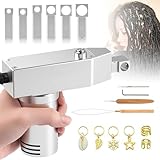 LISTaRSw Macchina Automatica per Dreadlocks Include 6 Testine(6-16Mm), più Strumenti, Set di Uncinetti per Capelli, Dreadlocks Fai da Te Facili E Veloci, Extension per Capelli Intrecciati