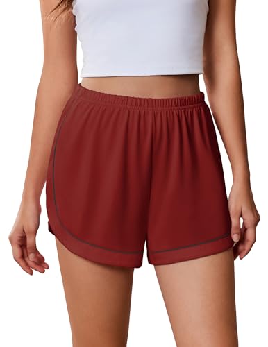 Image of Ekouaer Pajama Shorts Women Soft Sleep Shorts Casual Lounge Shorts Cute High Waist Pajama Bottom Comfy Split Side Pj Bottom