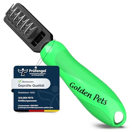 AniForte Fellharmonie Entfilzungsspray Katzen & Hunde 200ml - Sanfte Pflege für Fell & Haut, Fellspray, Fellpflege Spray für glänzendes Fell, Entfilzung, Pflegespray, Kämmhilfe & Entwirrungsspray 8 Golden Pets Entfilzungsmesser I Entfernt Knoten und Verfilzungen I kurz bis langhaar Fell geeignet I Kleine - große Tiere I Abgerundete Klinge I + Gratis Pflegehandbuch