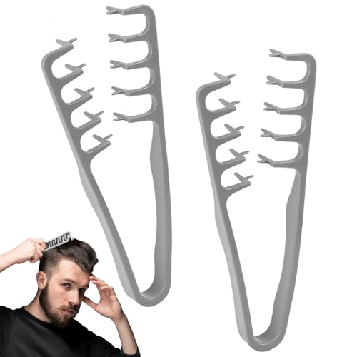 2 Pezzi Pettine Capelli per Texture, Pettine a Denti Larghi, Strumento Volumizzante per Radici, Uomini e Donne Accessorio per la Cura Del Parrucchiere, per Coprire le Cuciture
