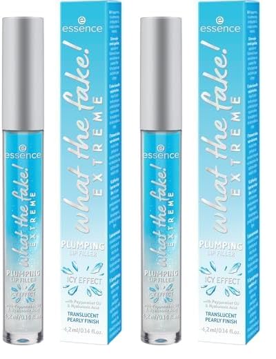 Essence Cosmetics what the fake Voluminizador labial EXTREME PLUMPING LIP FILLER, revitalizar, resultado inmediato, dar volumen, brillante, reluciente, 4.2 ml (Paquete de 2)