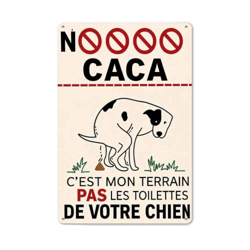 No Caca Humor Dog Warning Wall Decor Home Art Poster Metal Sign 8X12 Inch