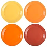 Orange Paper Plates Pumpkin Orange Solid Round Party Plates 9 Inch Fall Colors Disposable Dinner Dessert Plates for Autumn Harvest Thanksgiving Favors Party Supplies (48, Fall)