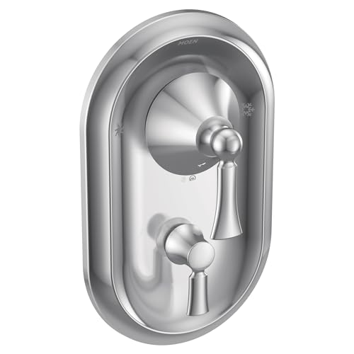 Moen Wynford Válvula de Ducha Posi-Temp Cromada con Kit Recortado de Válvula de Transferencia Integrada de 3 Funciones, Válvula Requerida, T4500 miniatura 1