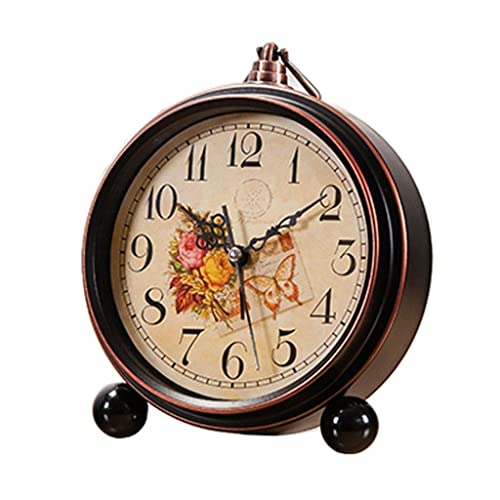 Reloj despertador silencioso de metal con diseño retro clásico americano y esfera de alta claridad