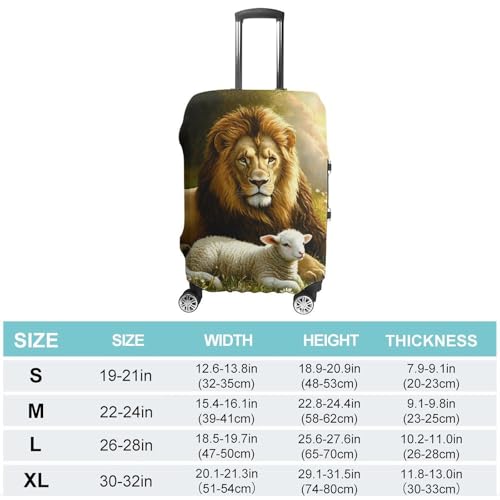 Liones And Sheep Luggage Cover Suitcase Protector Travel Baggage Covers for Men Women L2