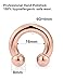 Uqnwbdq 6g Septum Rings Horseshoes Gauge Ear Earrings Plugs Tunnels Stretching Piercing Kit Silver Surgical Stainless Steel Earring hoop Genital prince albert Pa Ring Piercing Jewelry women men 16mm