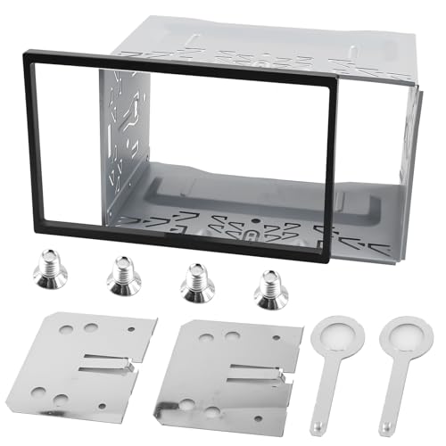 Marco universal de montaje de radio de coche GOMETY, 2 DIN, metal, kit de montaje para fascia, compatible con radio de coche doble DIN, reproductor de DVD, navegación, GPS