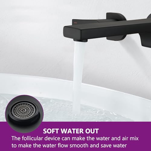Robinet de lavabo avec double levier noir mat pour vasque à poser - 5
