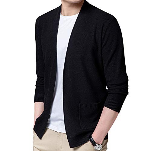 Mens Casual Open Front Long Sleeve Cotton Cardigan Sweater2