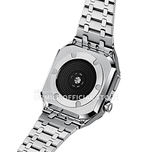 Bracelet montre Apple Watch 44mm acier style chêne pour look chic homme