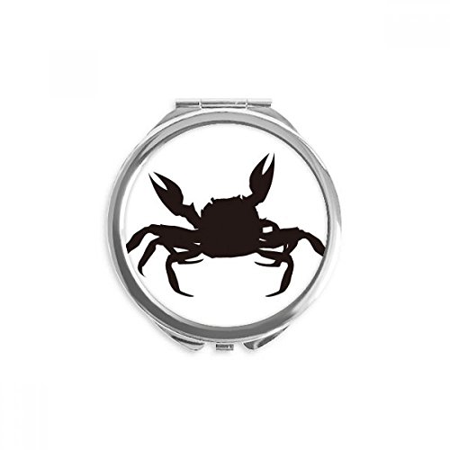 Miroir rond crabe noir compact pour vos retouches maquillage au quotidien