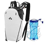 YOMINSI Rucksack Fahrradrucksack klein 12L Damen & Herren Wanderrucksack Outdoorucksack Wasserdicht MTB Rucksack Ultralight Trinkrucksack Motorrad Rucksack (12L, Grau mit 2L trinkblase)