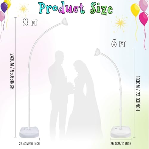 OurWarm 8.2FT & 6FT Lighted Balloon Arch Kit, Free Bending Top Balloon Arch Stand with Base, Half Arch Balloon Stand for Floor Balloon Column Kit for Wedding Birthday Baby Shower Party Decorations by OurWarm - Image 2