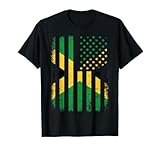 Jamaican American Flag Jamaican Roots Jamaica America T-Shirt for Women Kids Men