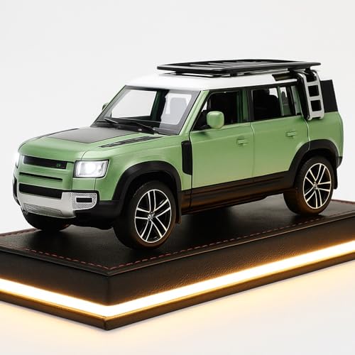 Image of Diecast Range Rover Defender Model - 1:32 Scale SUV Toy with Light & Sound, Alloy Off-Road Car for Kids & Collectors, Realistic Pull-Back Vehicle, Gift for Boys & Car Lovers (Green)