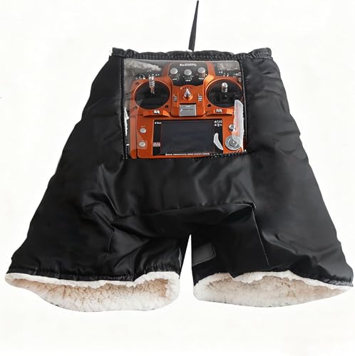 Garayma Drone Remote Control Universal Warm Gloves RC Transmitter Warm Hand Gloves Winter Windproof Warm Glove Cover for RC/RC-N3/RC-N2/RC-N1/RC Pro 2 Outdoor Aerial Photography Accessories (Black)